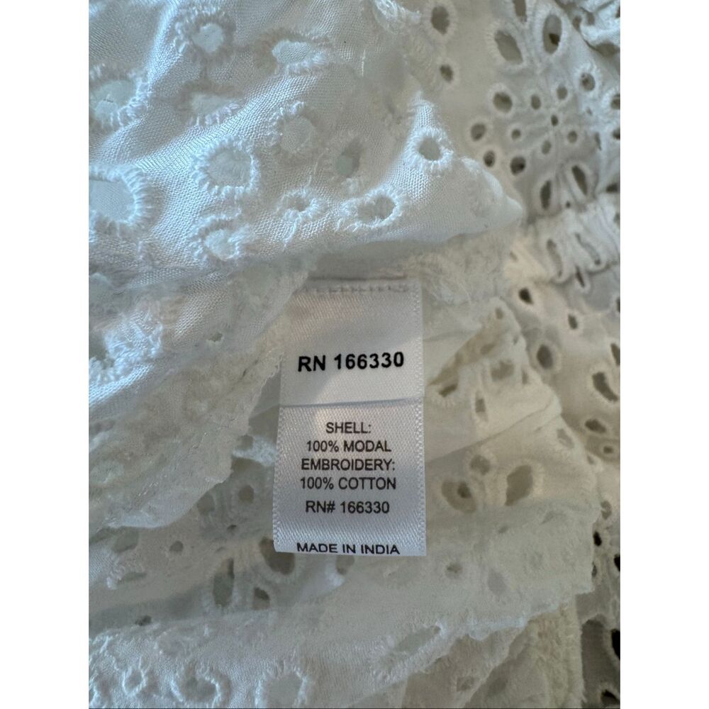NWT Cartolina Nantucket Joy White Eyelet Resort Swim Coverup Mini Dress Medium - Picture 8 of 8